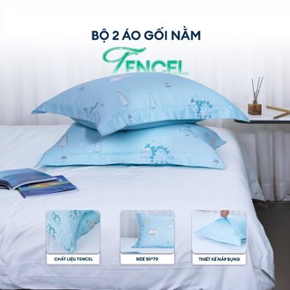 Bộ 2 Áo Gối Nằm NIN Selina Tencel Microfiber 50x70cm – Mềm Mịn, Thoáng Mát, Êm Dịu Cho Da