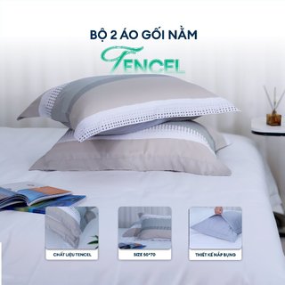 Bộ 2 Áo Gối Nằm NIN Selina Tencel Microfiber 50x70cm – Mềm Mịn, Thoáng Mát, Êm Dịu Cho Da