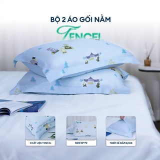 Bộ 2 Áo Gối Nằm NIN Selina Tencel Microfiber 50x70cm – Mềm Mịn, Thoáng Mát, Êm Dịu Cho Da