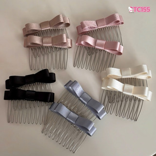 Phụ kiện tóc cắm ngược, lược nơ cố định chống trược tóc, phụ kiện tóc xinh, dễ thương