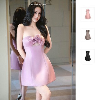 [Deal Độc Quyền] Đầm Ngắn Nữ 3 Flowers Bandeau, Chất Vải Bố Gân Thoải Mái, WDN087 SOME HOW STORE