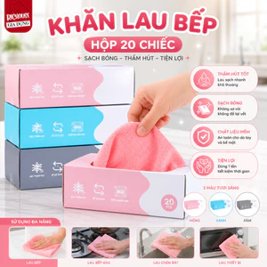 Hộp 20 Khăn Lau Đa Năng, Khăn Lau Bảng, Khăn Vải Lau Bếp, Lau Bát Đĩa Tái Sử Dụng Siêu Thấm Hút