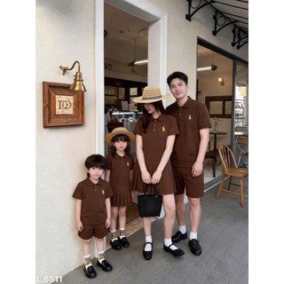 Set đồ gia đình nâu bé trai , gái