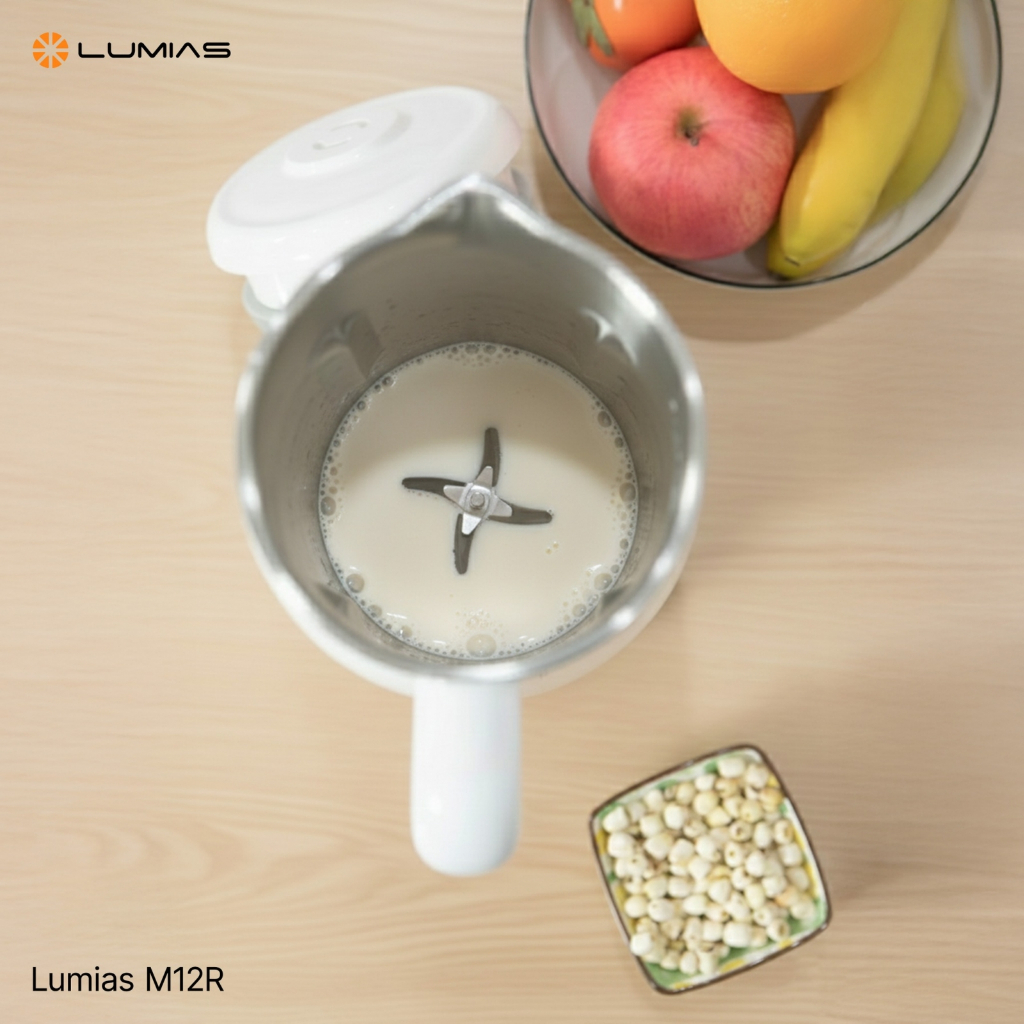Máy làm sữa hạt - máy xay nấu đa năng, dung tích 1.2L nấu sữa siêu mịn Lumias M12R - 800W