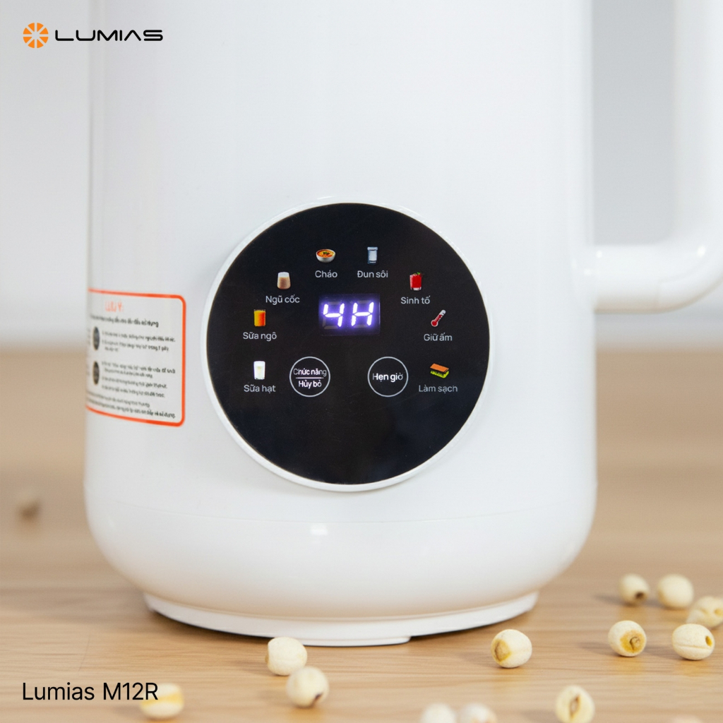 Máy làm sữa hạt - máy xay nấu đa năng, dung tích 1.2L nấu sữa siêu mịn Lumias M12R - 800W