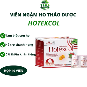 Viên ngậm ho Hotexcol Dân Khang- Giảm khàn tiếng rát họng hỗ trợ thanh họng thảo dược Hộp 40 viên