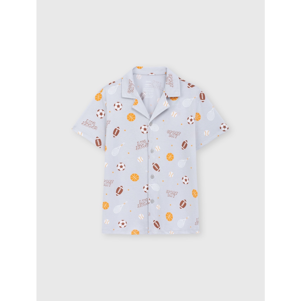 Bộ quần áo bé trai CANIFA bộ pyjama cộc tay quần short chất cotton 100% mềm mịn thoáng mát 2LS26S006