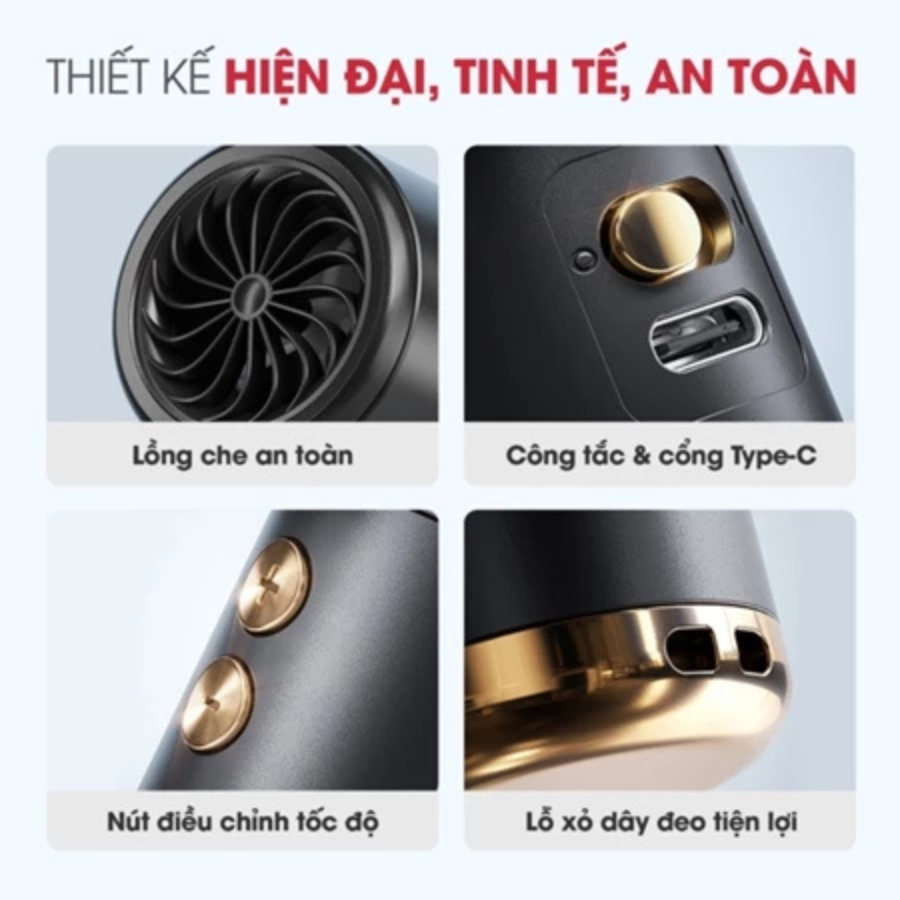 Quạt Sạc Cầm Tay Mini Magic A-009 - Nhỏ Gọn, 3 Cấp Độ Gió, Pin Sạc Tiện Lợi - Hàng Chính Hãng