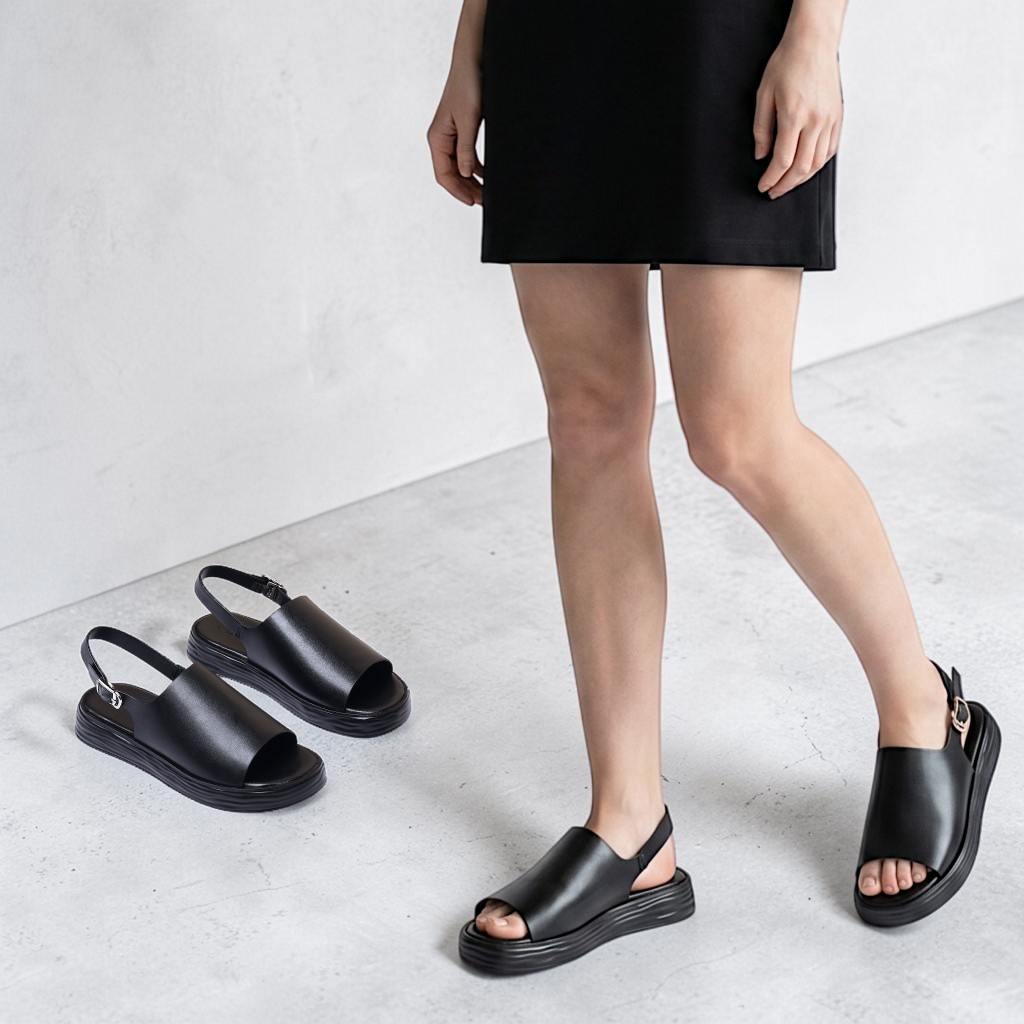 Giày Sandal Nữ Cao 3cm Bản To Thời Trang Pixie H458
