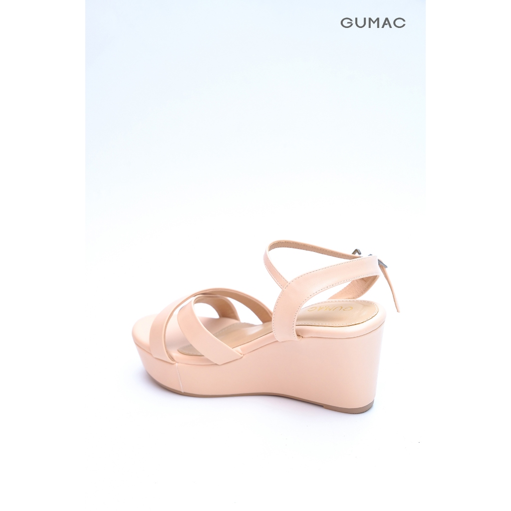 Giày Sandal Nữ GUMAC Quai Chéo Đế Xuồng Cài Khóa Êm Chân GG04091
