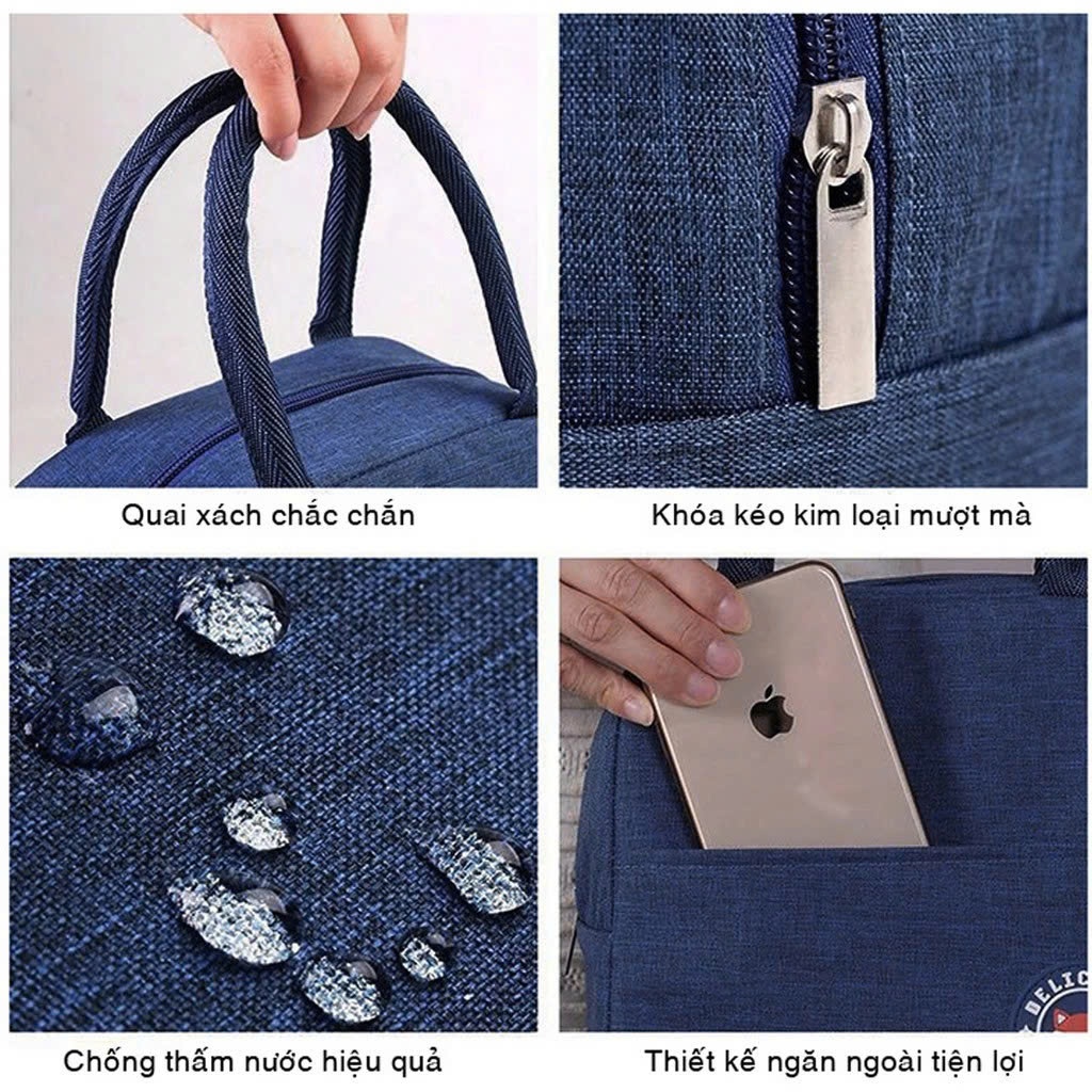 T17_Túi Giữ Nhiệt Đựng Hộp Cơm ( Giao màu ngẫu nhiên)
