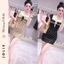 Váy Body Chấm Bi Phối Ren Nơ Ngực Sang Trọng JOLIE