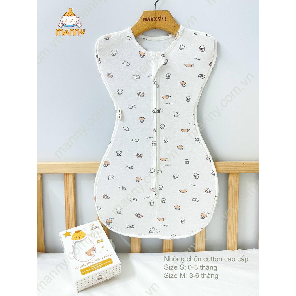 Nhộng Chũn MANNY Thun Lạnh Cho Bé Sơ Sinh – Thiết Kế Khóa Kéo 2 Chiều, An Toàn Cho Da Bé - Cocoro Baby