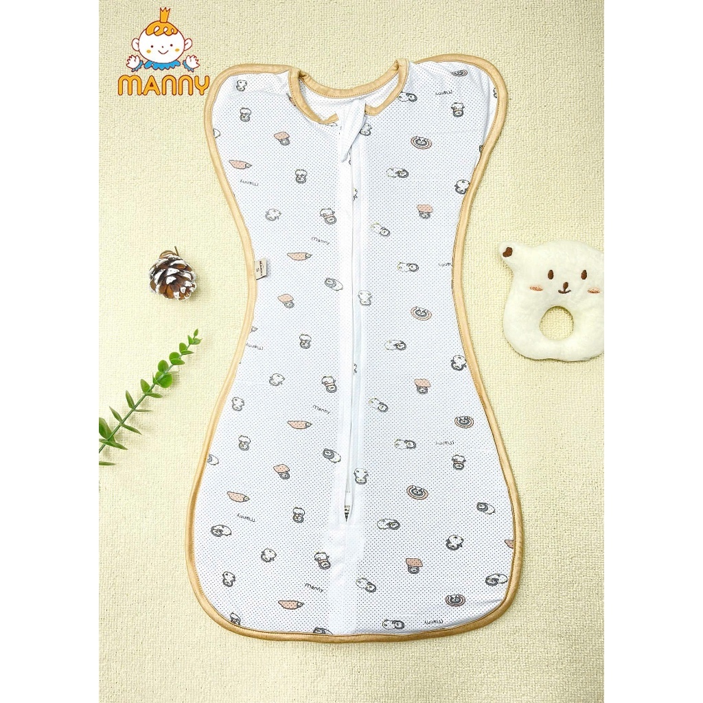 Nhộng Chũn MANNY Thun Lạnh Cho Bé Sơ Sinh – Thiết Kế Khóa Kéo 2 Chiều, An Toàn Cho Da Bé - Cocoro Baby