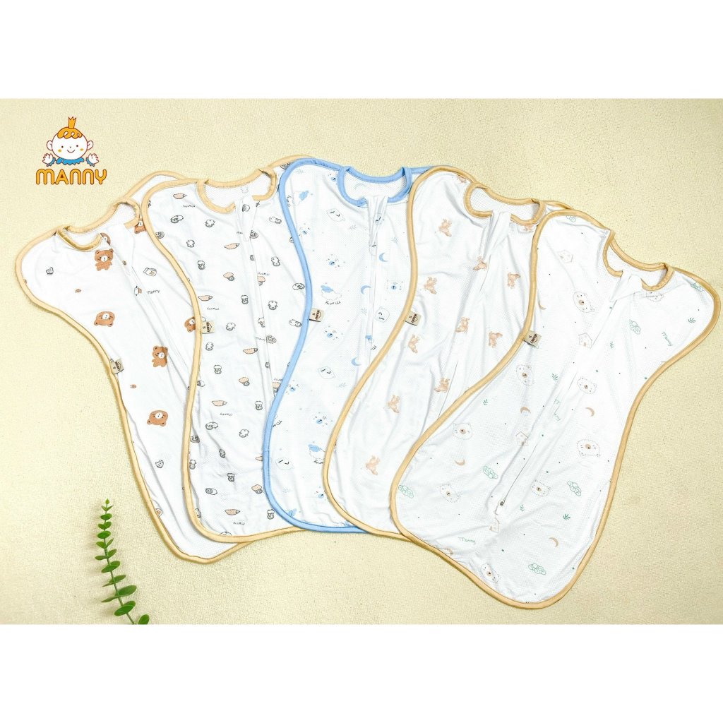 Nhộng Chũn MANNY Thun Lạnh Cho Bé Sơ Sinh – Thiết Kế Khóa Kéo 2 Chiều, An Toàn Cho Da Bé - Cocoro Baby