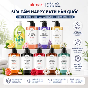 Sữa tắm Happy Bath Hàn Quốc 900g - 1200g (Happy cao cấp 910G)