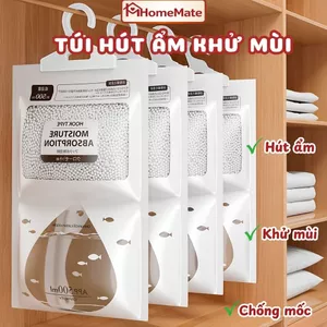 Túi Hút Ẩm Khử Mùi 2 Ngăn 500ml Có Móc Treo – Chống Mốc, Chống Nồm, Hút Ẩm Tủ Quần Áo, Tủ Giày, Phòng Ngủ