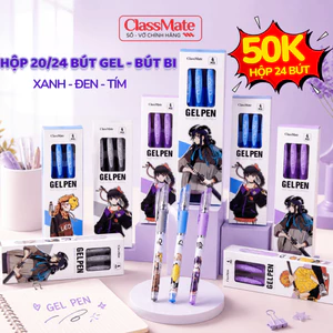 Bút Gel 0.5mm Xanh Đen Tím Classmate, Viết Trơn, Mực Đậm, Bút Bi Cung Hoàng Đạo Nhanh Khô, Nét Mảnh