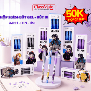 Bút Gel 0.5mm Xanh Đen Tím Classmate, Viết Trơn, Mực Đậm, Bút Bi Cung Hoàng Đạo Nhanh Khô, Nét Mảnh