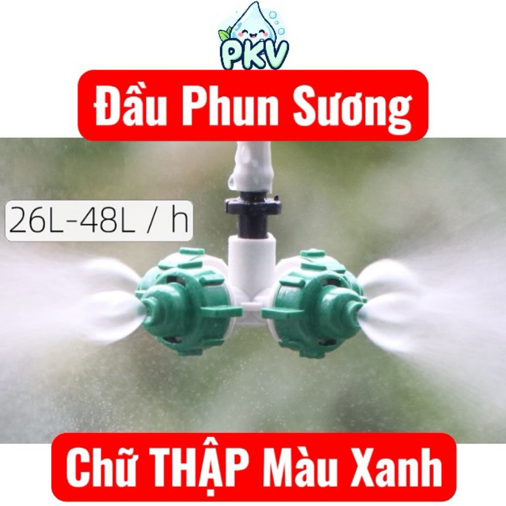 [Giá Rẻ] Combo 10 Đầu Phun Sương Chữ Thập 4 Hướng 6mm – Béc Tưới Cây, Phun Mịn 360°, Lắp Ống 4/7