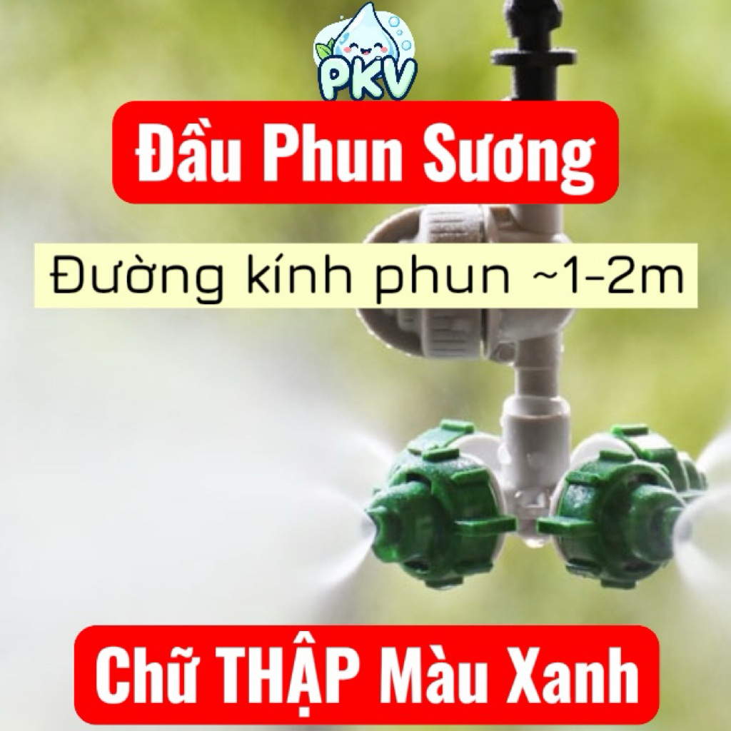 [Giá Rẻ] Combo 10 Đầu Phun Sương Chữ Thập 4 Hướng 6mm – Béc Tưới Cây, Phun Mịn 360°, Lắp Ống 4/7
