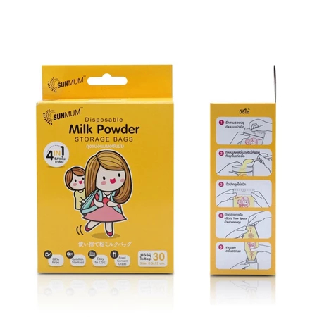Hộp 30 Túi Trữ Sữa Bột SUNMUM Thái Lan Vàng – Túi Trữ Sữa Bột Mẹ & Bé CHÍNH HÃNG Thái Lan - Cocoro Baby