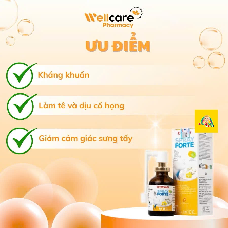 Xịt Họng Otosan Spray Forte Hỗ Trợ Dịu Cổ Họng Giảm Sưng Tấy Chai 30ml | Babymall & Care