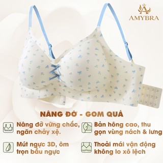 [ BST HÈ ] Áo Ngực Nữ AMYBRA Su Mịn Họa Tiết Trẻ Trung, Áo Lót Nữ Không Gọng Mút Vừa Cố Định A967