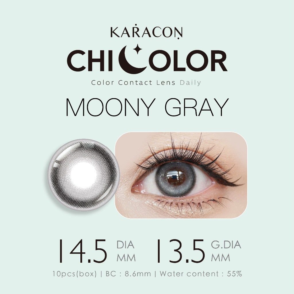 [Lens 1 Ngày] - Lens Highlight Khóa Trục KARACON CHICOLOR - #42 Moony Gray (2 Chiếc)