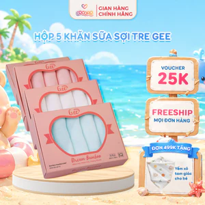 Hộp 5 Khăn Sữa Gee Kids Sợi Tre Cao Cấp 30x30Cm – Thấm Hút Tốt, Dễ Giặt, Mềm Mại Cho Bé - Cocoro Baby