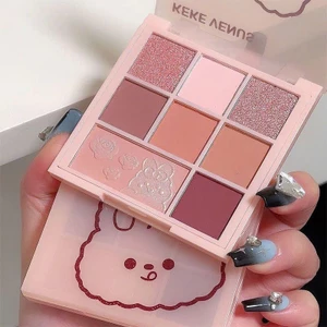 Bảng phấn mắt 9 ô kèm má hồng và highlight, Bảng phấn mắt đa năng 3 trong 1