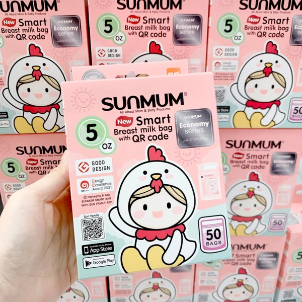 Túi Trữ Sữa Mẹ Sunmum Thái Lan Chính Hãng An Toàn Cho Mẹ & Bé hộp 50 chiếc 150ml/250ml – Cocoro Baby