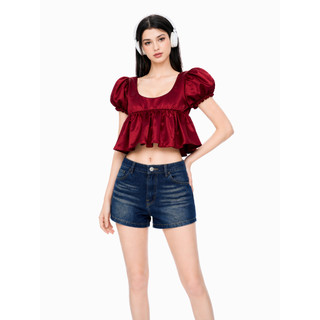 CARA Áo kiểu nữ Haro tay phồng dáng peplum dễ thương