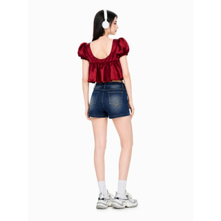 CARA Áo kiểu nữ Haro tay phồng dáng peplum dễ thương