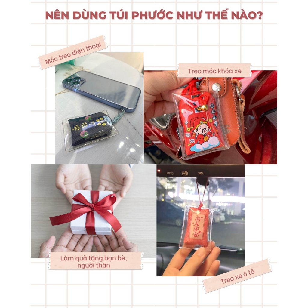 Túi Phước Omamori May Mắn Liugems Đeo Bên Người, Mix Đá, Thảo Mộc, Muối Hồng Himalaya Mang Tài Lộc, Tình Yêu PK01