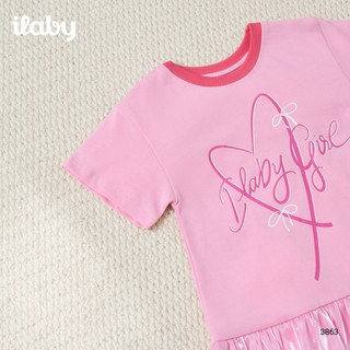 Váy bé gái ILABY HCM dáng suông đuôi cá phối voan kính lấp lánh, chất cotton mềm mịn cho bé [3863]