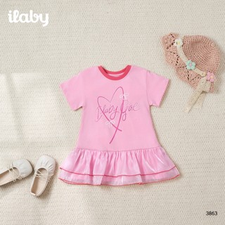 Váy bé gái ILABY HCM dáng suông đuôi cá phối voan kính lấp lánh, chất cotton mềm mịn cho bé [3863]