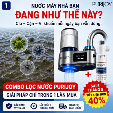 [DEAL HOT] Combo Bộ Lọc Nước PURIJOY 10 Lớp UV LED + Lọc Đa Năng | Lọc Sạch Nước Sinh Hoạt Gia Đình