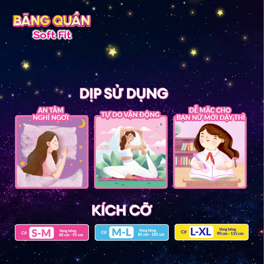 BĂNG QUẦN DIANA SOFT FIT THẾ HỆ MỚI (GÓI 14 + 2 MIẾNG) – ÊM MỀM NHƯ LÔNG VŨ, BẢO VỆ TOÀN DIỆN 360 ĐỘ