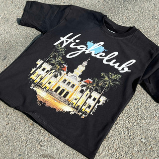 Áo thun Central Saigon TEE  tay lỡ cổ tròn HIGHCLUB unisex - ĐEN