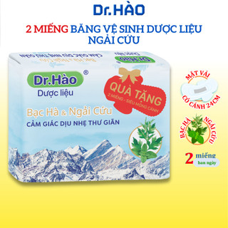 Băng vệ sinh Dr. Hào Dược Liệu Ngải Cứu BVS Cao Cấp mặt vải caro 3D Bạc Hà mát lạnh khử mùi hiệu quả