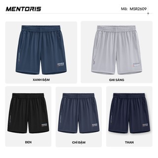 Quần Short Nam MENTORIS Vải Texture Vân Ngang, Co Giãn Tốt, Thấm Hút Mồ Hôi, Form Gọn Gàng MSR2609
