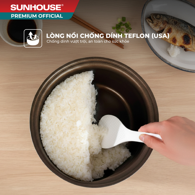 Nồi cơm điện tử 1.8L Sunhouse SHD8925 - 15 chức năng linh hoạt - Hẹn giờ tới 24H