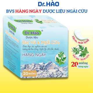 Băng vệ sinh Dr. Hào Dược Liệu Ngải Cứu BVS Cao Cấp mặt vải caro 3D Bạc Hà mát lạnh khử mùi hiệu quả