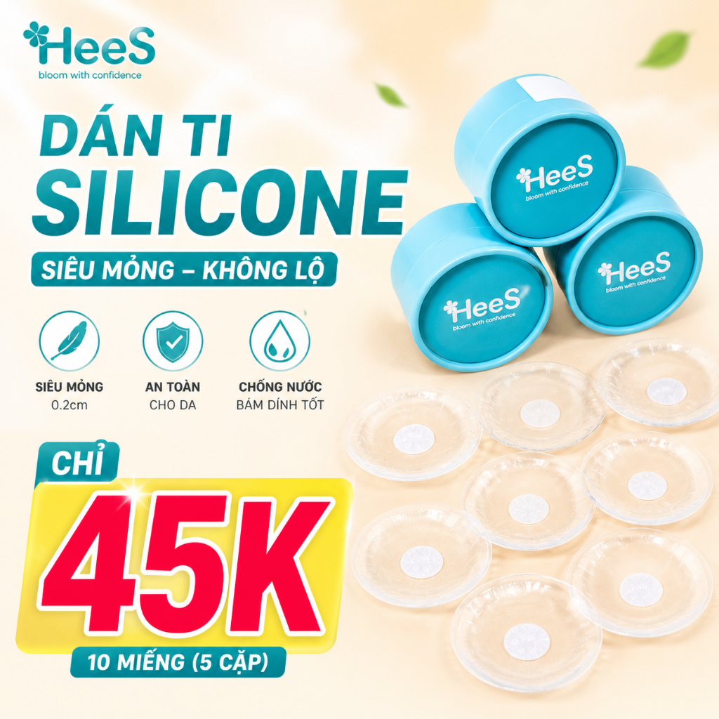 Miếng Dán Ngực Silicon Trong Suốt Che Nhũ Hoa Siêu Mỏng Tái Sử Dụng Nhiều Lần EvaBra H999