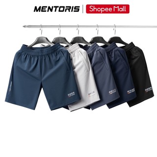 Quần Short Nam MENTORIS Vải Texture Vân Ngang, Co Giãn Tốt, Thấm Hút Mồ Hôi, Form Gọn Gàng MSR2609