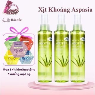 Xịt Khoáng Nha Đam Aspasia Moist Up Face Mist Aloe Xịt Khoáng Lô Hội Làm Dịu Da Cấp Nước Cho Da 150ml - Skinora Beauty