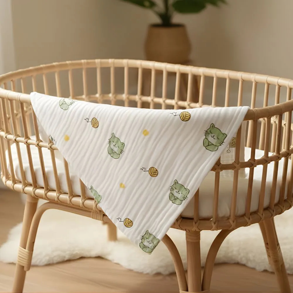 Khăn Tắm Xô Nhăn Manny Cho Bé 100x110cm 6 Lớp – Mềm Mịn, Thoáng Khí, An Toàn Cho Bé - Cocoro Baby