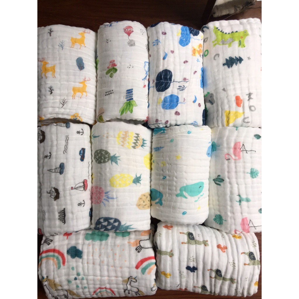 Khăn Tắm Xô Nhăn Manny Cho Bé 100x110cm 6 Lớp – Mềm Mịn, Thoáng Khí, An Toàn Cho Bé - Cocoro Baby