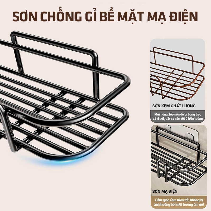Kaleis Kệ Góc Dán Tường Nhà Tắm / Nhà Bếp Kệ Đựng Đồ, Gia Vị, Tiết Kiệm Diện Tích, Chịu Lực Tốt, Không Cần Khoan